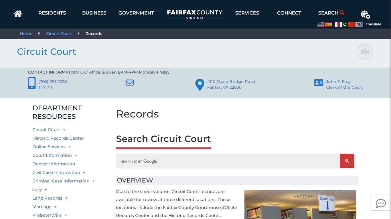 Records | Circuit Court - Fairfax County, Virginia